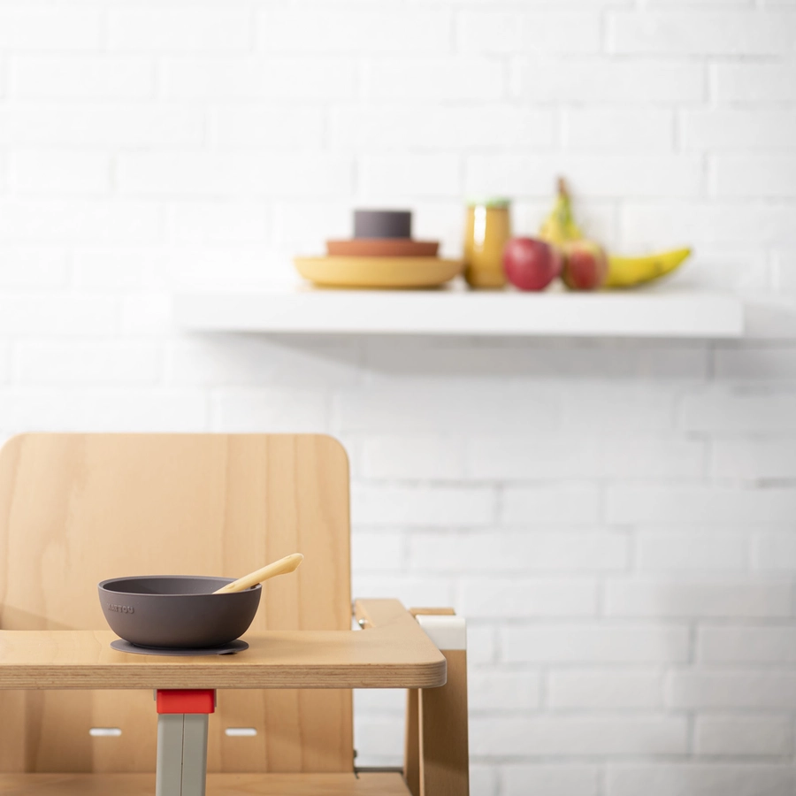 Nattou Esslern Set 4 teilig rosaaubergine