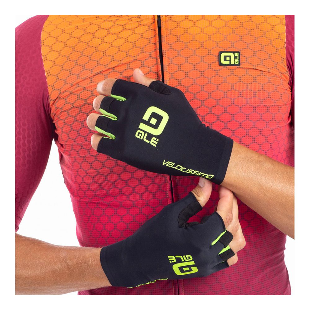 Ale VELOCISSIMO - Mitaines nro-giallo fluo/blk-fluo yellow