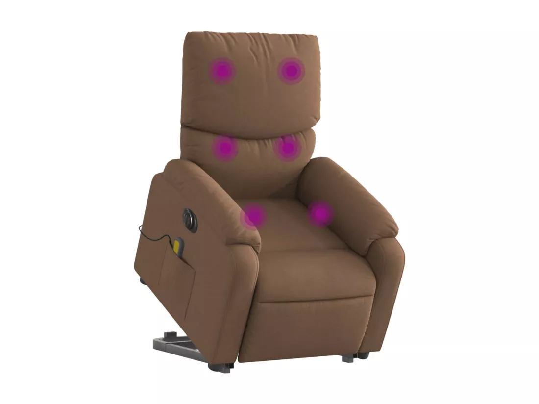 Fauteuil inclinable de massage électrique Marron Tissu