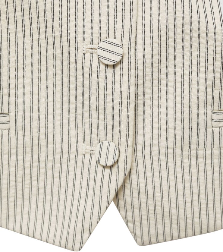 MANGO Striped gilet Light beige