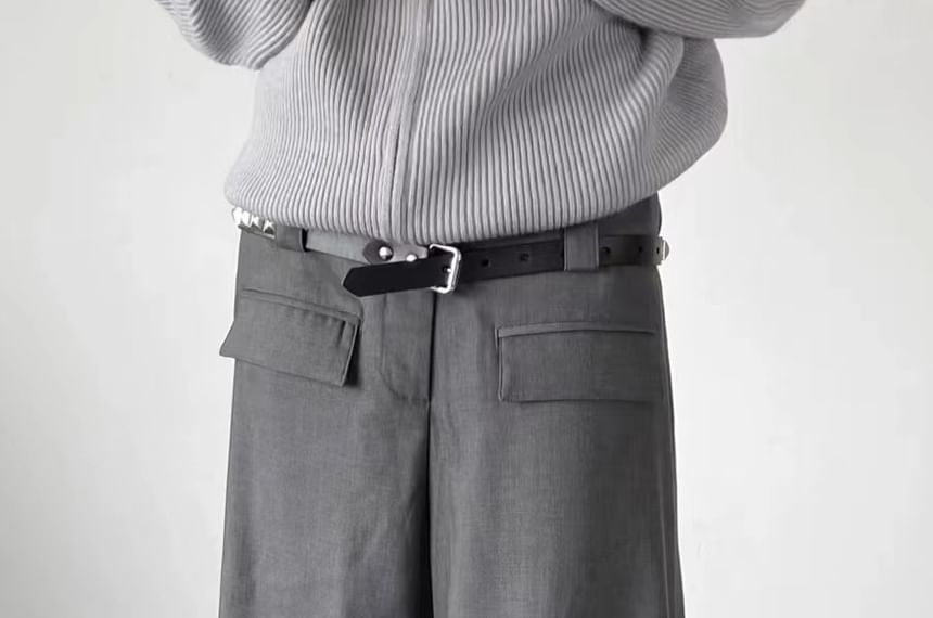 Adotuastic - Effen geribbeld vest met rits en opstaande kraag