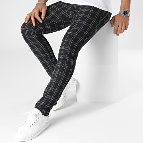 Pantalon A Carreaux Bleu Marine