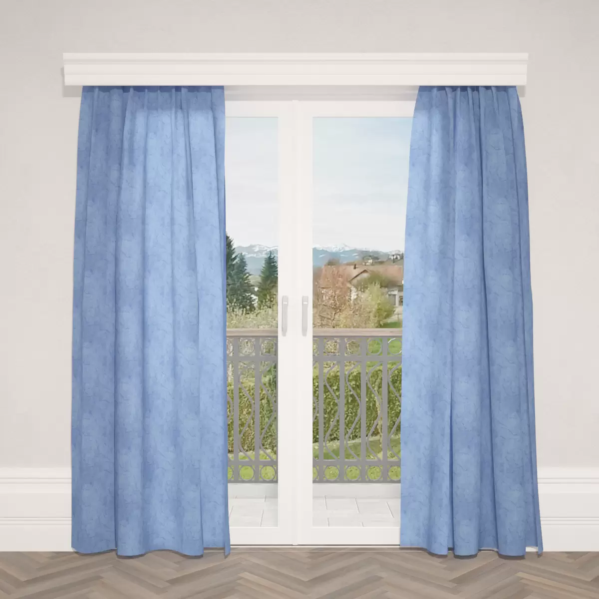 Nachtvorhang Marmor Blau