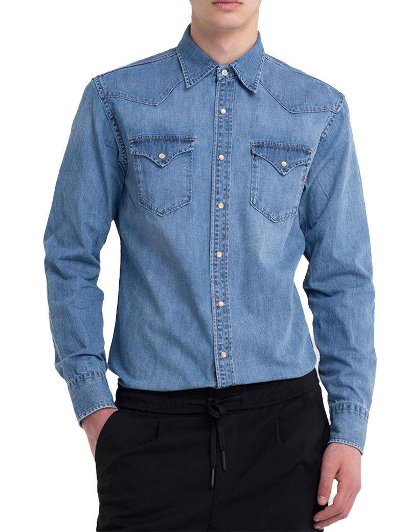 REPLAY CHEMISE HOMME DENIM BLEU CLAIR