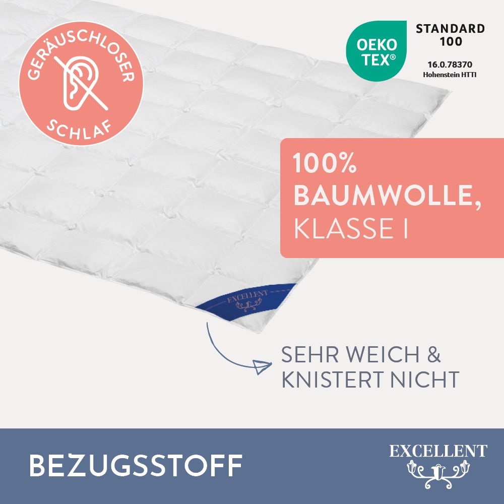 Excellent Daunenbettdecke »Überraschungsbox« leicht Füllung 90Daunen10Federn Bezug Baumwolle 1 Stk. tlg. absoluter Sonderpreis, wegen Lagerräumung, Solange der Vorrat reicht