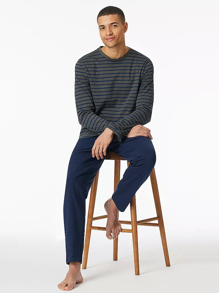 SCHIESSER Pyjama anthrazit  grau