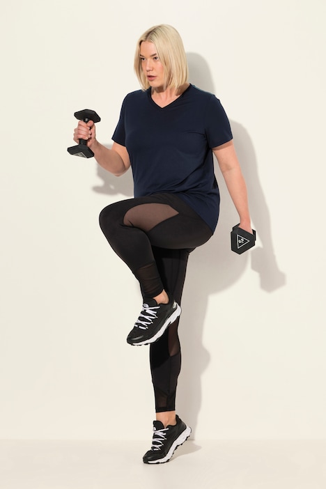 Sport-Leggings, Mesh-Einsätze, Tasche, recycelt