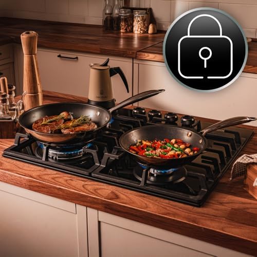 Cecotec Plaque à gaz Bolero Squad G 4200S Glass Black. Plaque à gaz avec 4 feux, finition verre noir, puissance 8000W, grilles individuelles et allumage électrique avec sécurité des vannes. : Cuisine et Maison
