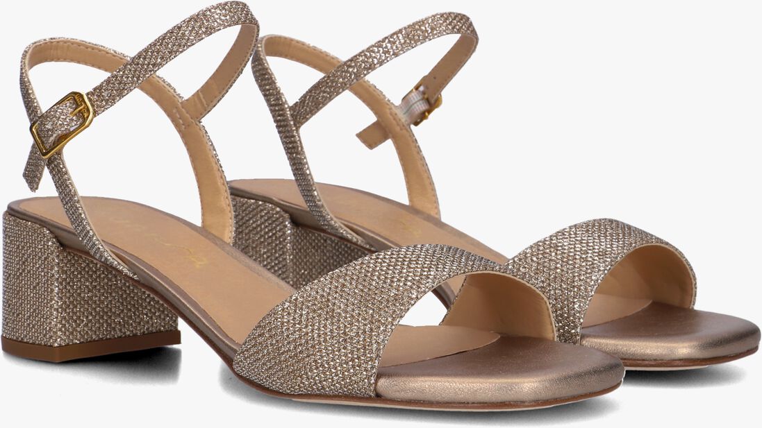 bronzen unisa sandalen met hak kirk