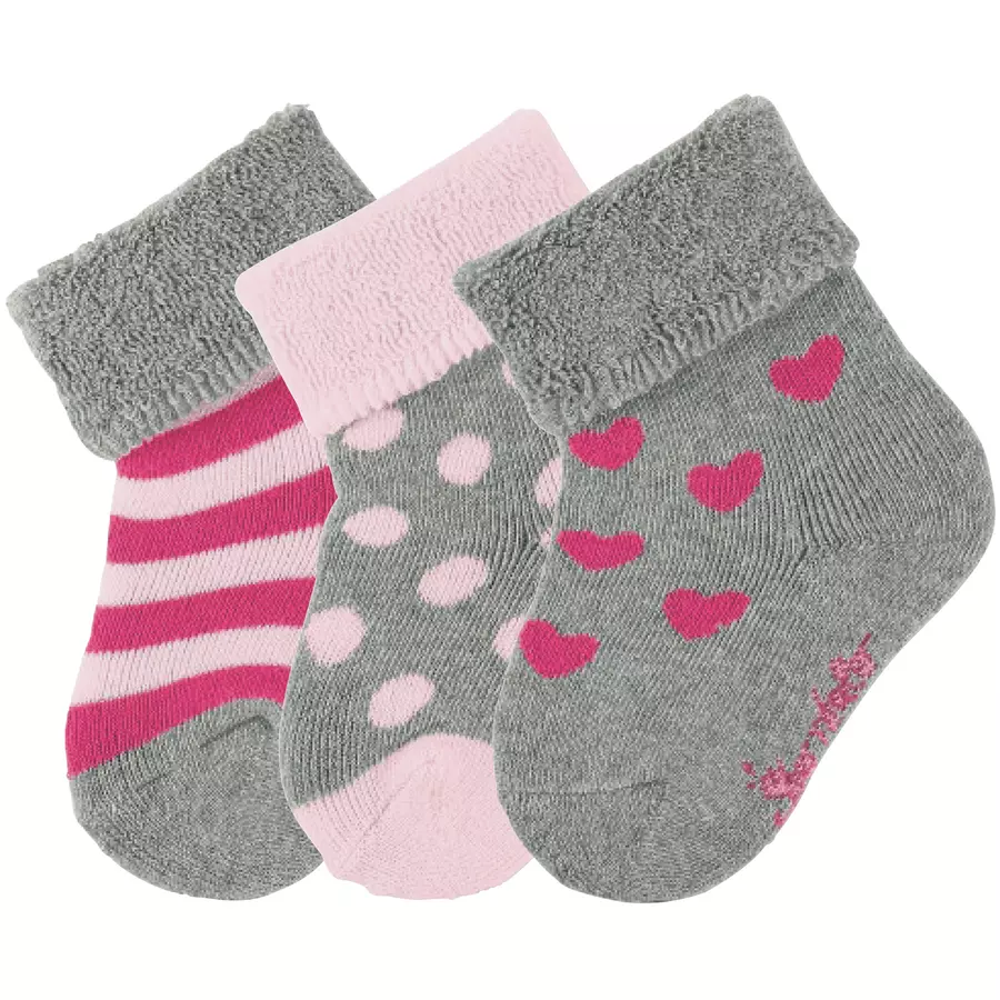 Sterntaler Baby-Söckchen 3er-Pack Ringel silber melange