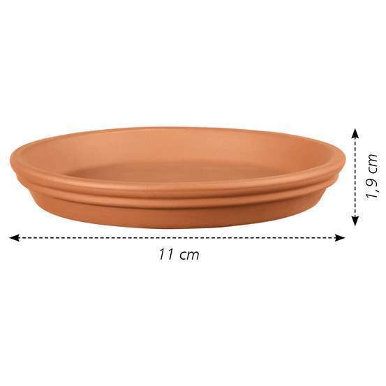 Soucoupe Imperméable en terre cuite Ø 11 x H. 1,9cm