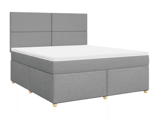 Sommier à lattes de lit avec matelas Gris clair 180x200cm Tissu