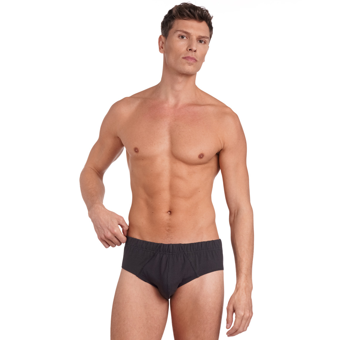 VanVaan Herren Slip mit Wabenmuster schwarz