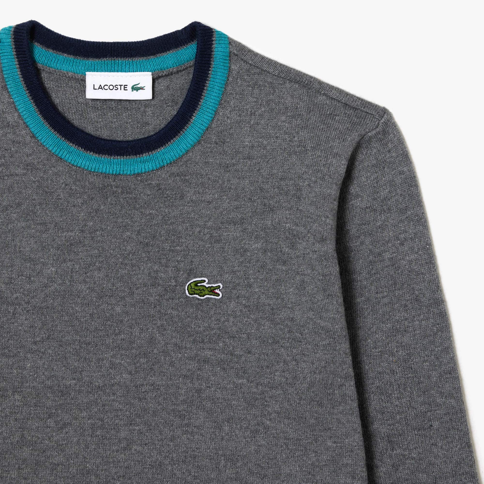 Pull en jersey de coton et laine mérinos Pullovers & Sweatshirts - Gris - Lacoste - Enfant