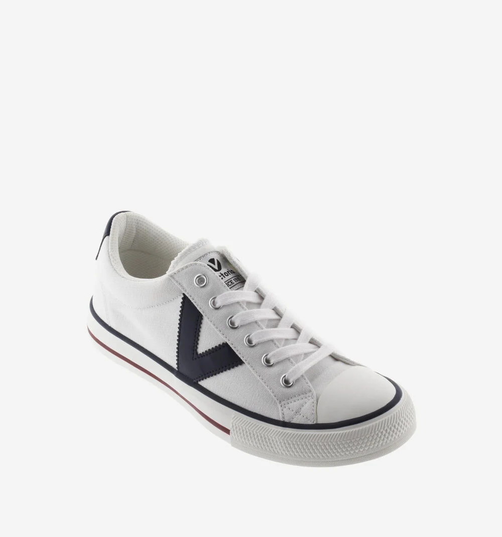 TRIBU TOILE CONTRASTANTE Baskets sport en toile unisexe logo BLANCO