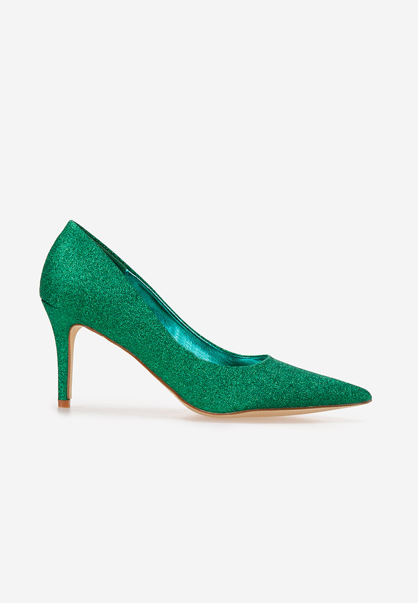 Chaussures à talon fin verts Polina