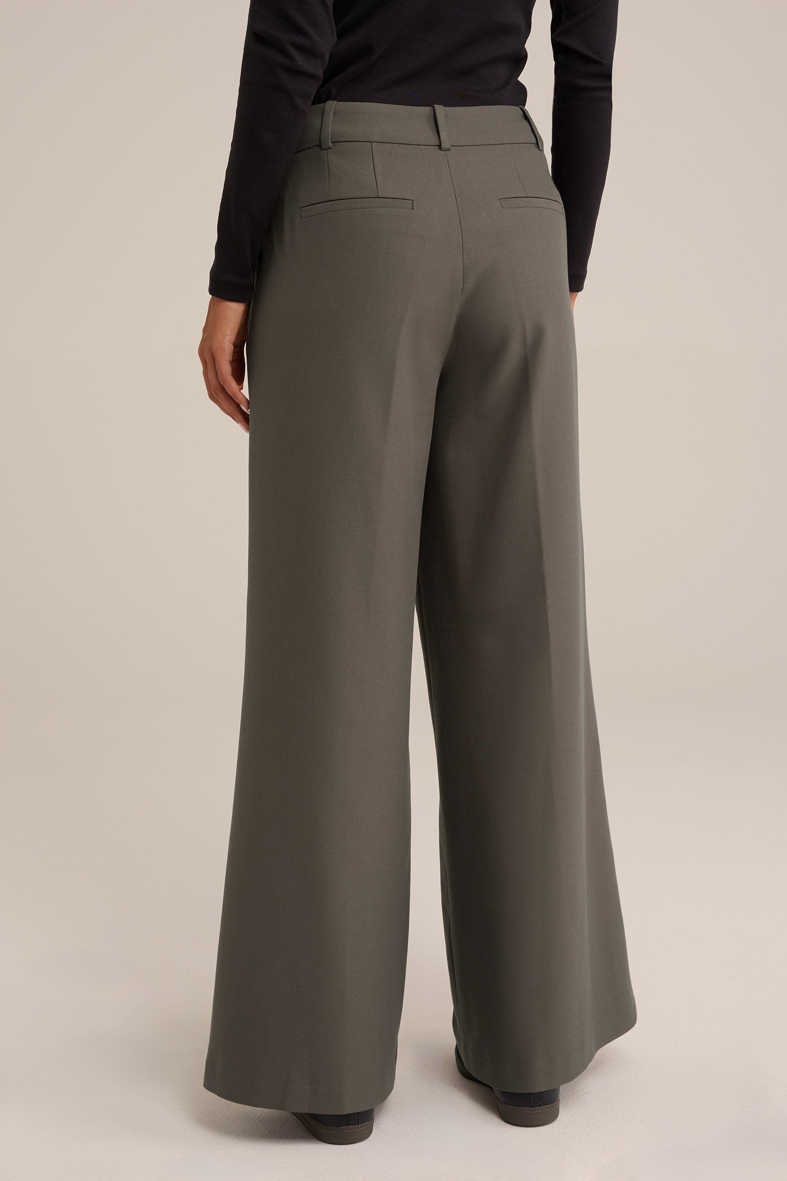 wide leg pantalon WE Fashion Grijsgroen