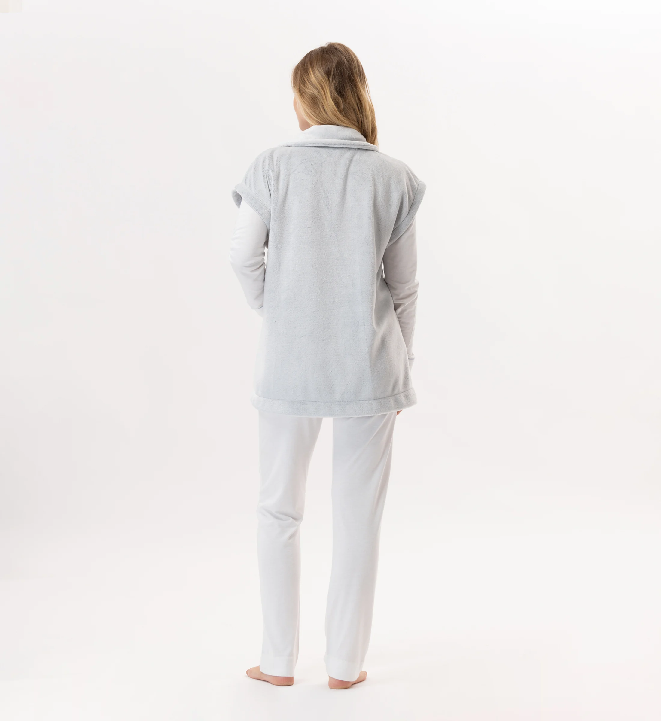 ESSENTIEL 876 - Veste en peluche flanelle | Gris