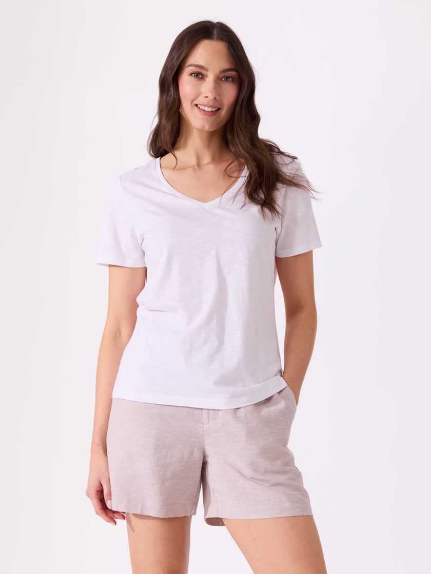 Ava v-hals t-skjorte Bright White