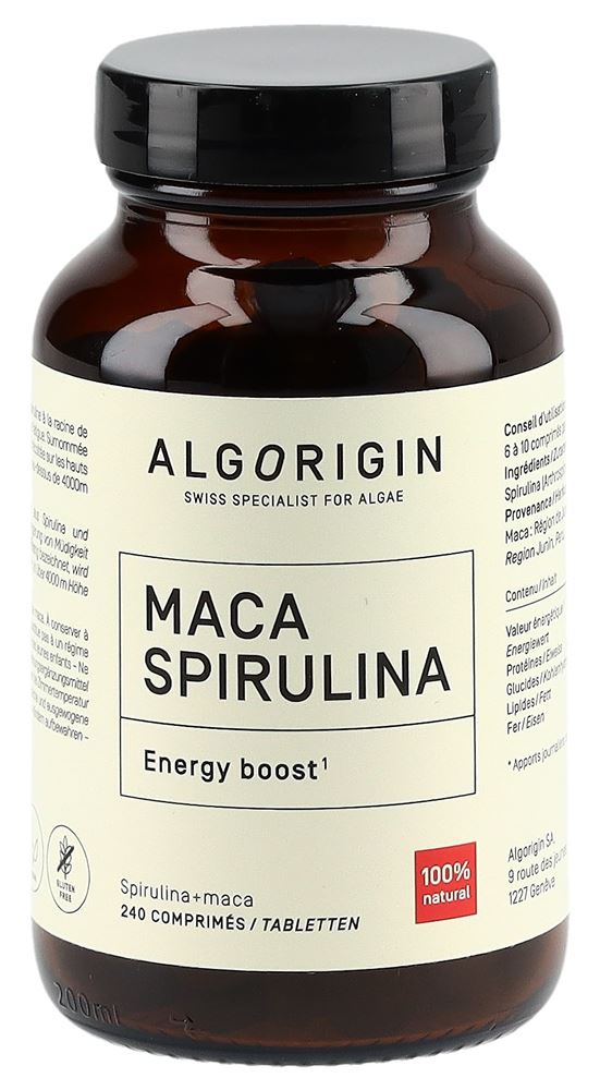 ALGORIGIN Spirulina + Maca<br>240 Stück, Glasflasche, Tablette, (n)