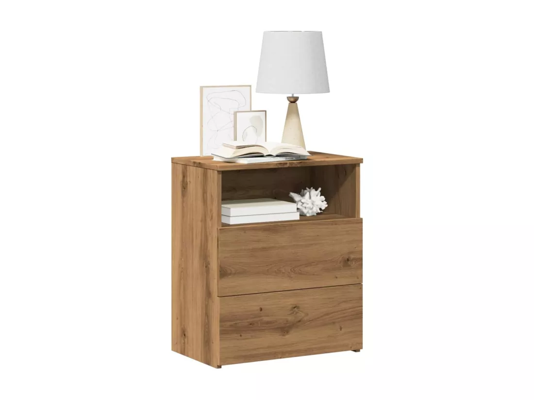 Tables de chevet 2 pcs chêne artisanal bois d'ingénierie
