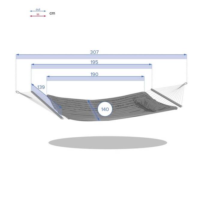 Toile de hamac matelassé AKIO Gris perle