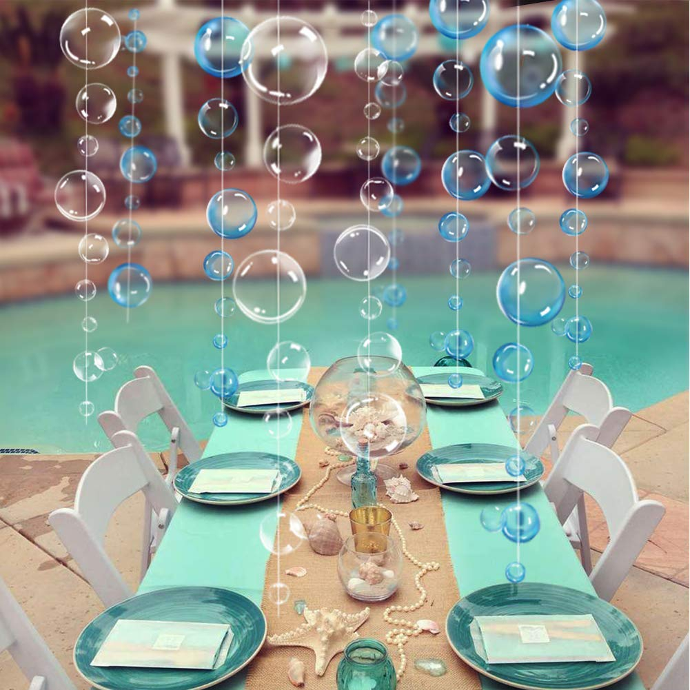 (2m) Bubble Girlande Meerjungfrauen Party Dekoration Wasserblasen Accessoire Banner - Hellblau