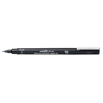 UNI PIN - Feutre fin - pointe brush - noir