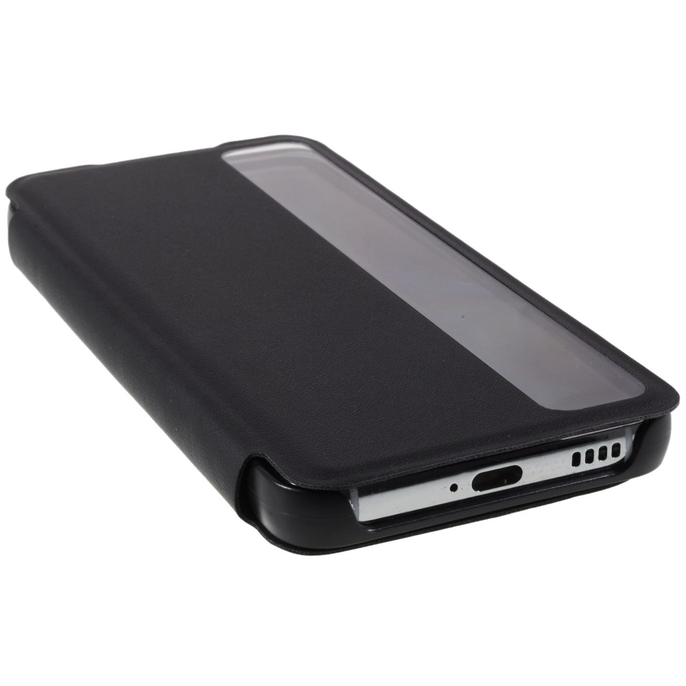 Samsung Galaxy S22 5G Leder Hülle Slim Window View Flip Case - Schwarz