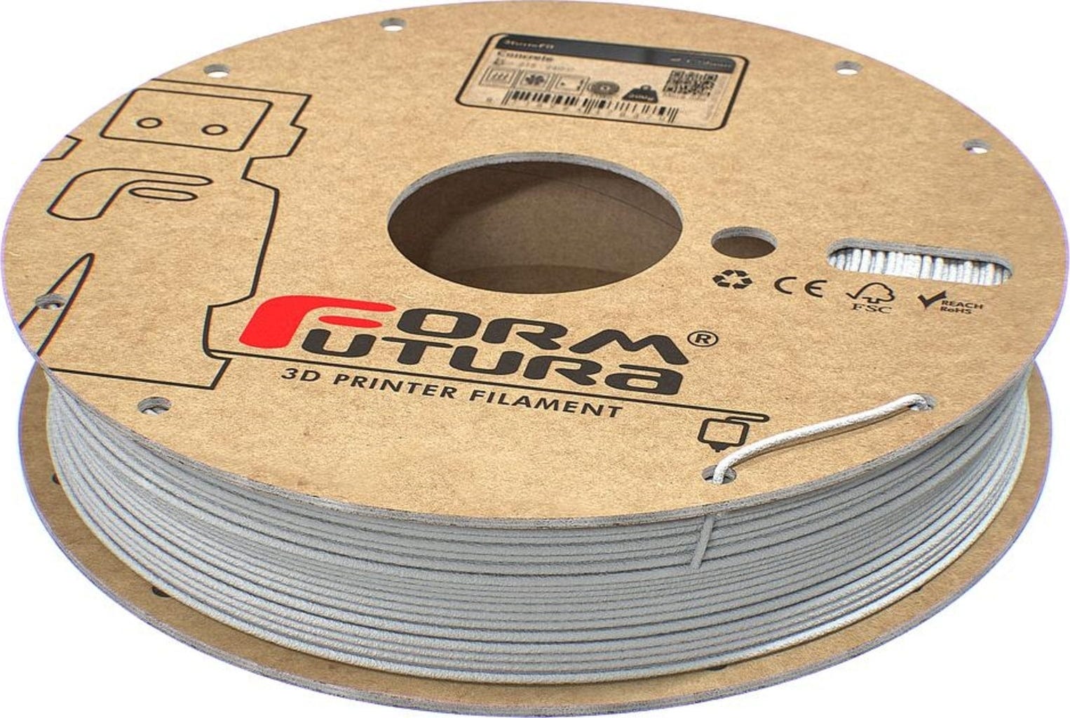 FormFutura  StoneFil™ Concrete, 1,75 mm / 500 g    Steinfilament auf PLA Basis in Beton