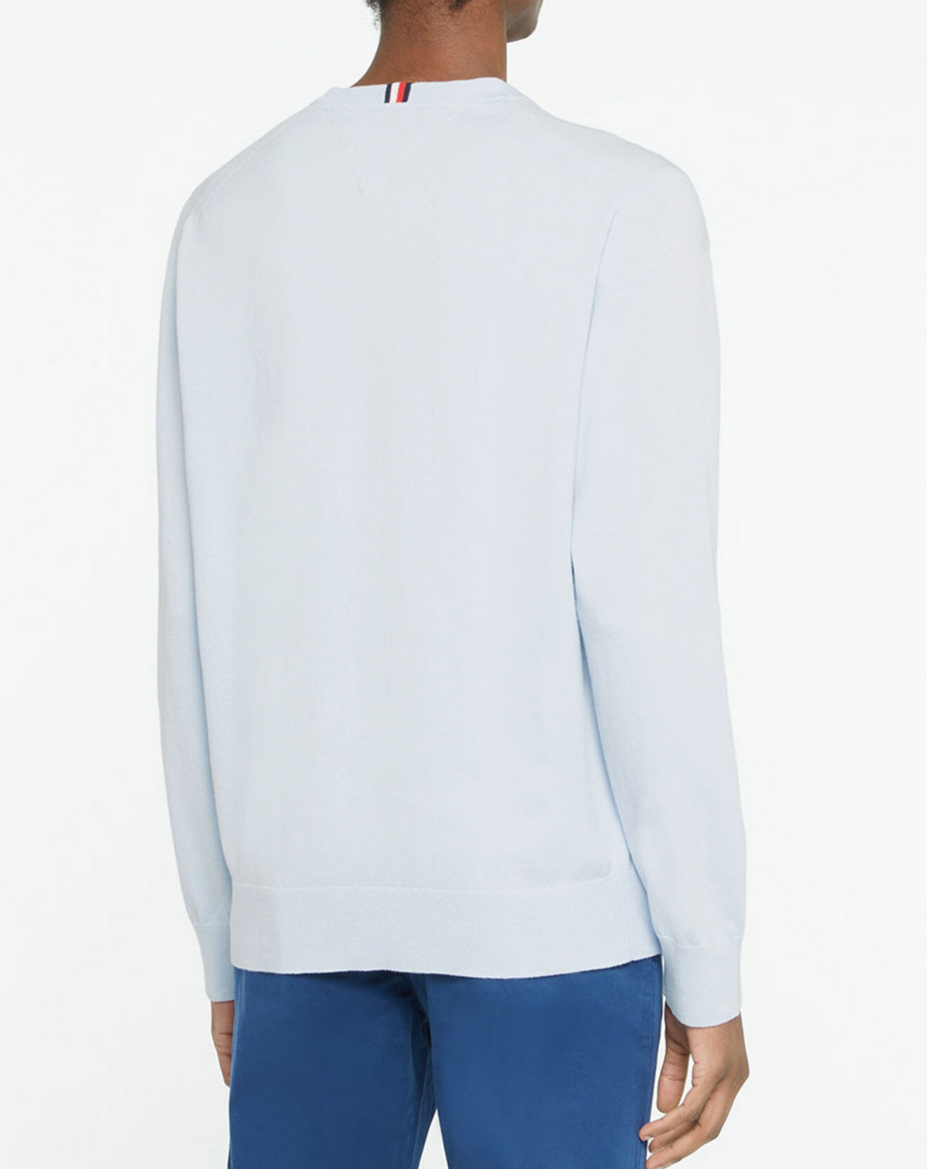 Tommy Hilfiger Pull 1985 col rond bleu ciel