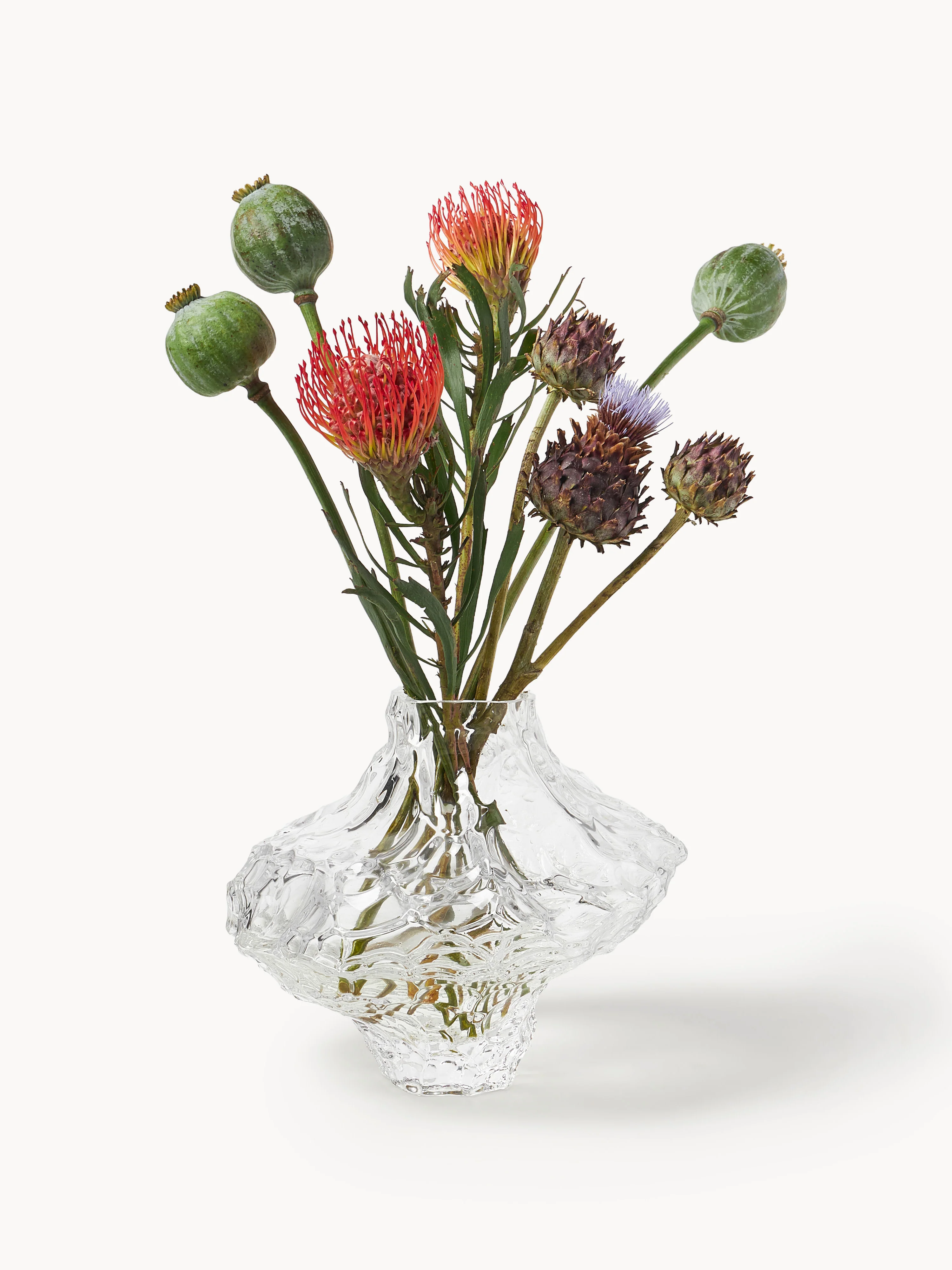 Mondgeblazen glazen vaas Canyon, H 23 cm