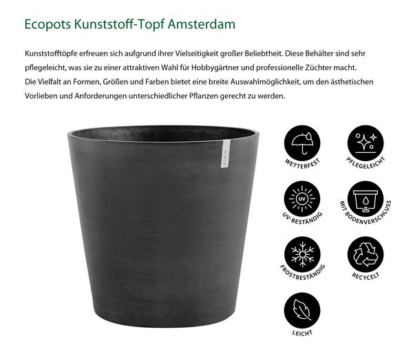 Ecopots Kunststoff-Topf Amsterdam mit Rollen,