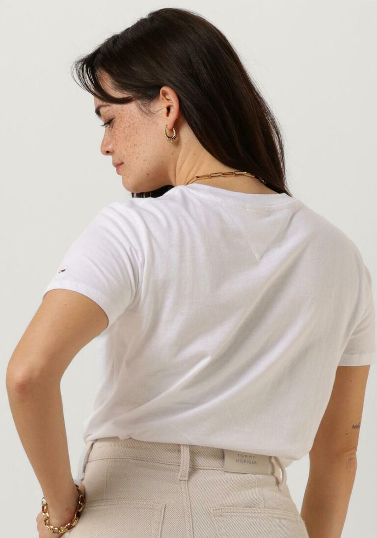 TOMMY JEANS witte tommy jeans t-shirt tjw reg color serif linear ss