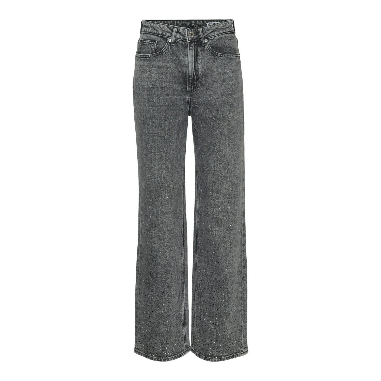 Vero Moda  Tessa High Rise Wide Studs Denim Jeans