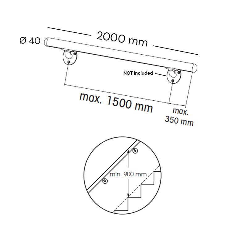 INOLINE - Leuning, aluminium - Kleur wit