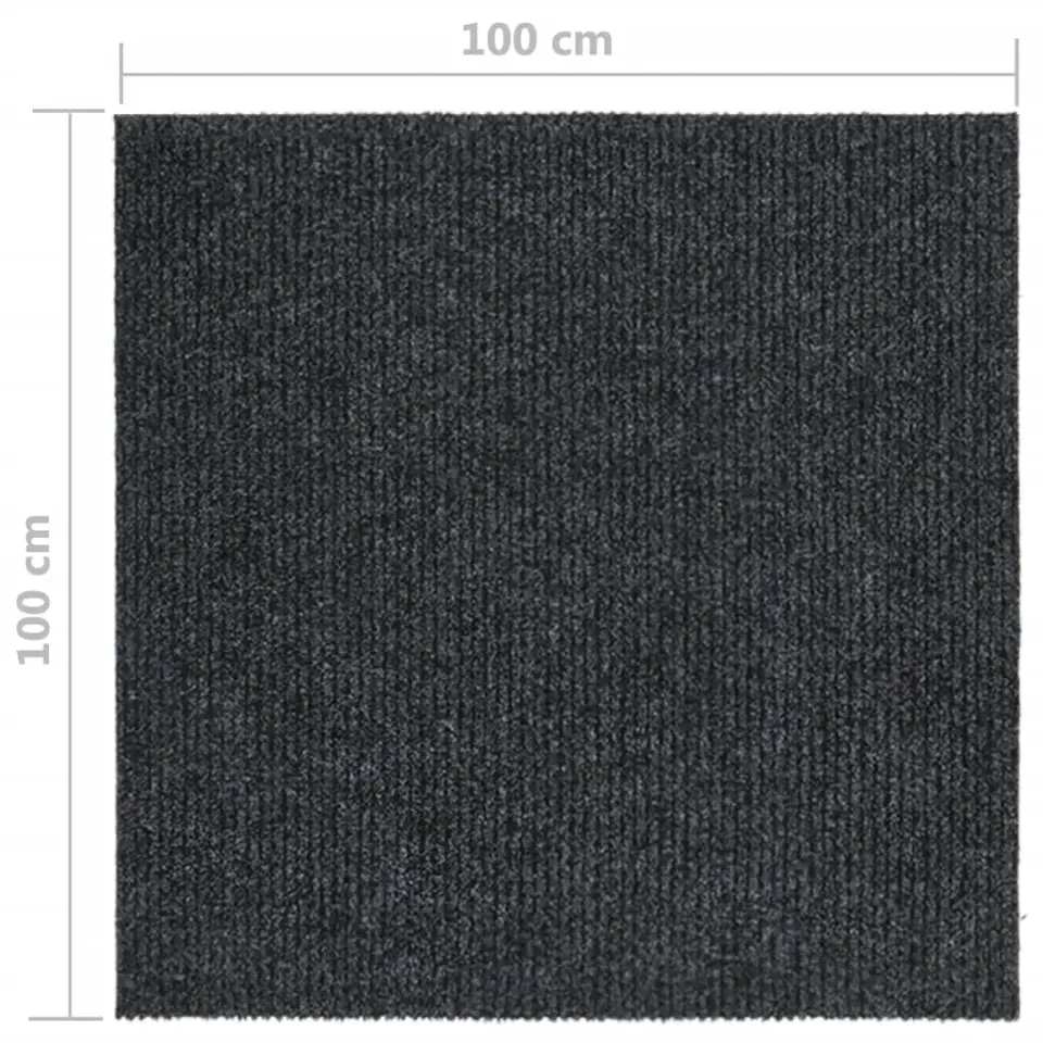 vidaXL - Vloerkleed - Antraciet - Polypropyleen - 100 x 100 cm