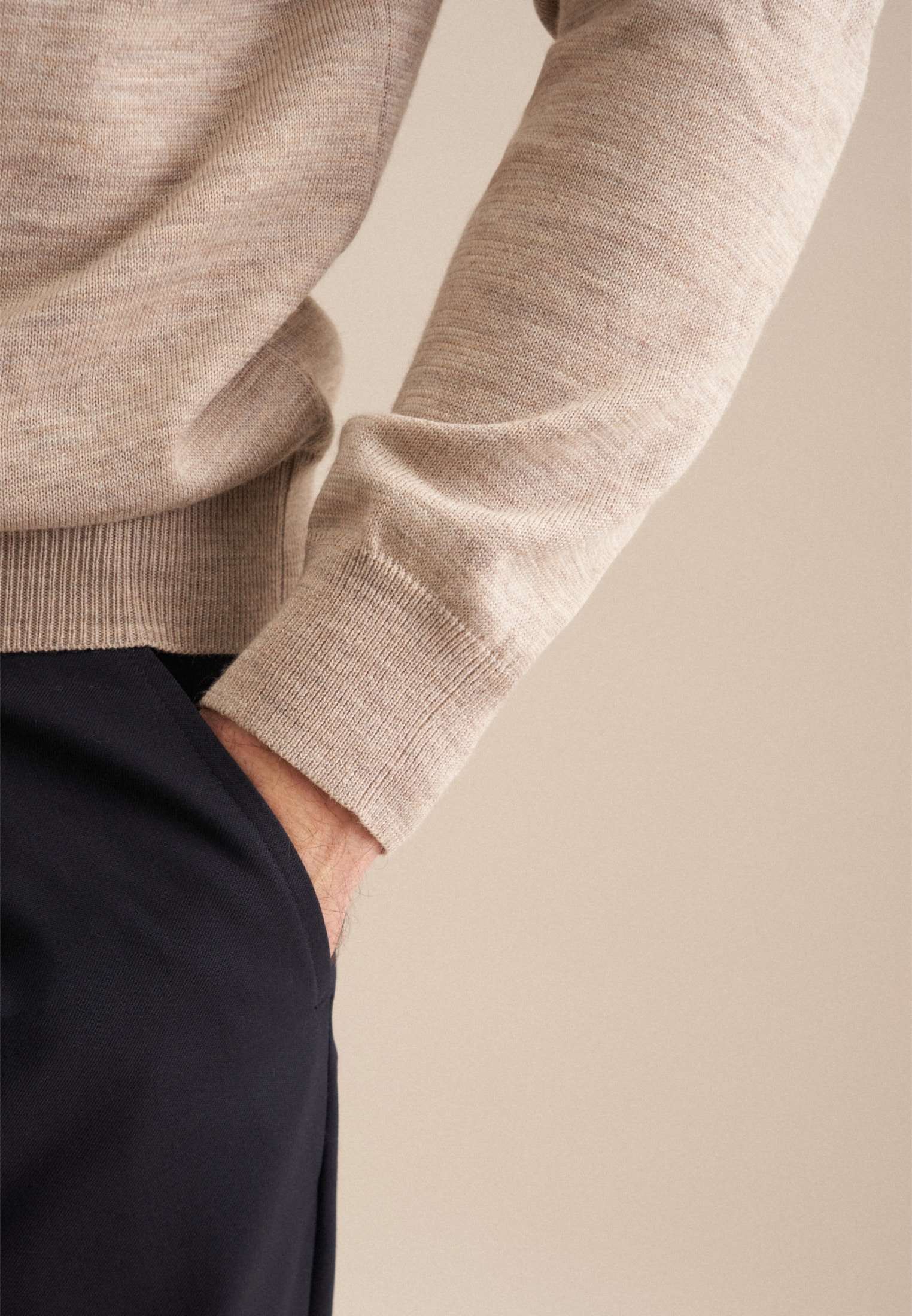 seidensticker Strickpullover »Schwarze Rose« Quarter Zip Uni