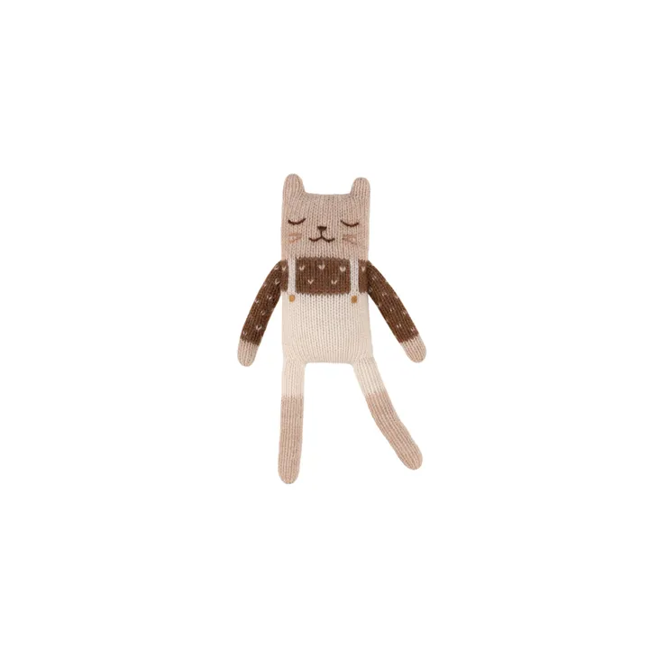 Main Sauvage Doudou Chaton salopette  | Ecru
