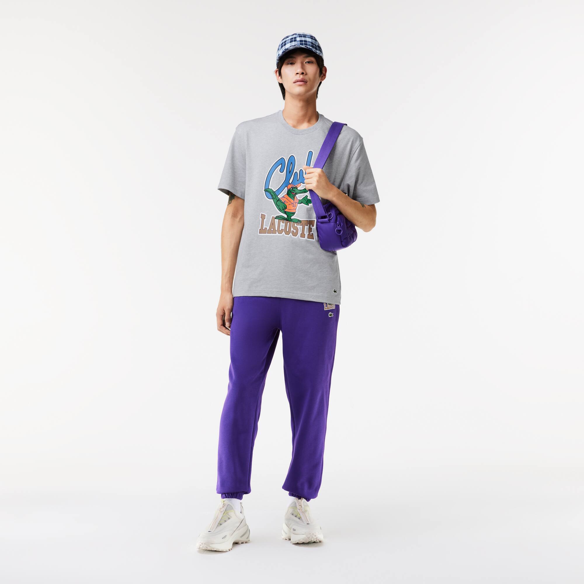 T-Shirt mit Signatur-Aufdruck T-Shirts - Grau - Lacoste - Unisex