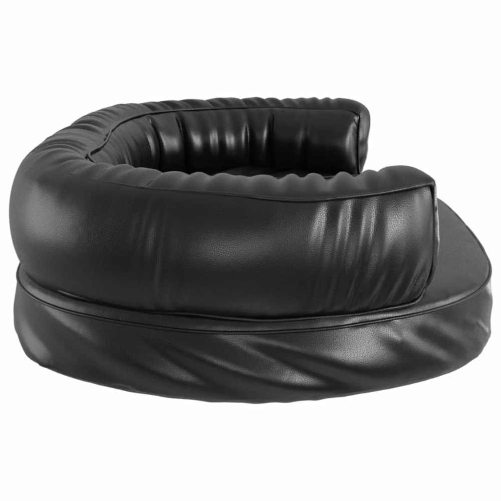 Lit pour chien ergonomique mousse noir 88x65 cm similicuir