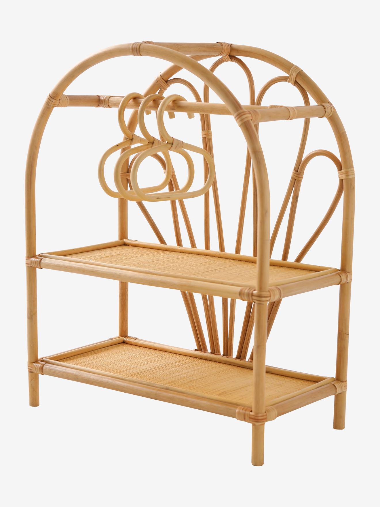 Guarda-roupa de boneca em rattan bege