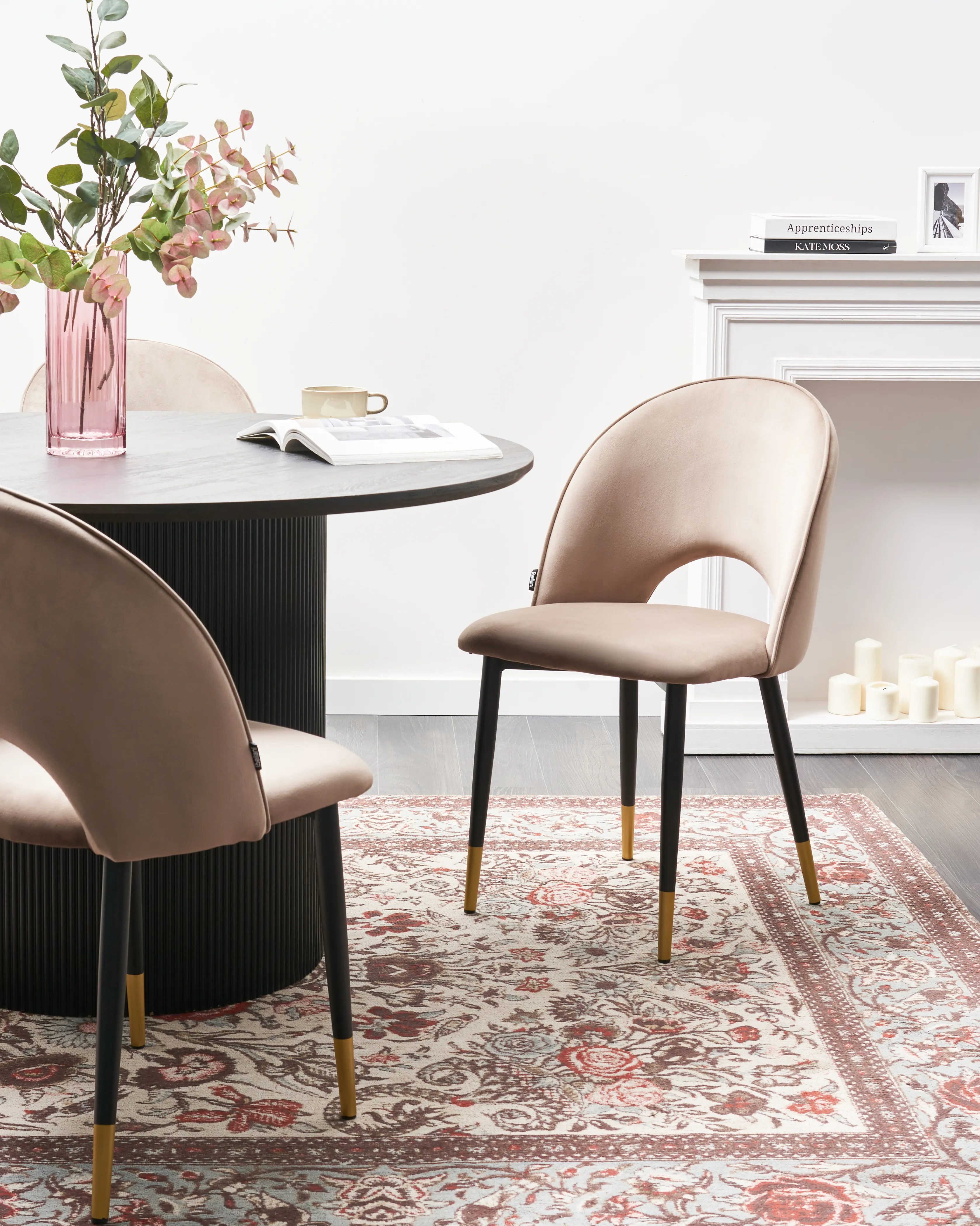 Set van 2 eetkamerstoelen MAGALIA Fluweel Taupe