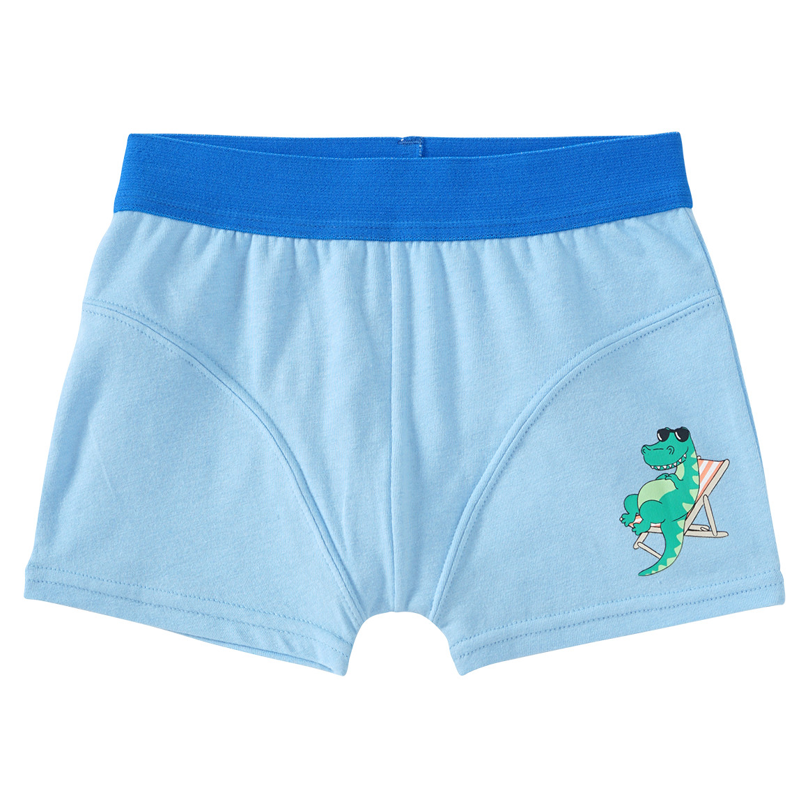 Famy 5 Jungen Boxer in verschiedenen Dessins hellblau / dunkelblau / weiss