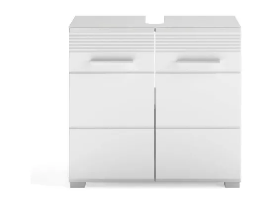 Meuble sous vasque 2 portes – Blanc laqué – KLEANKIN