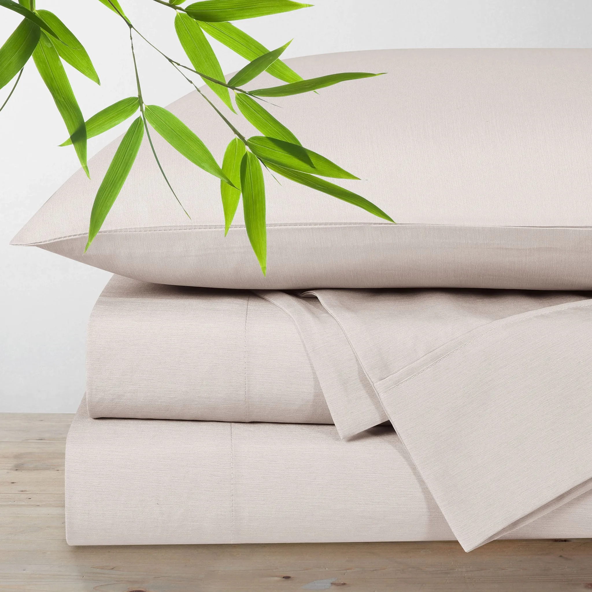 Origami Maison Ensemble Draps en Bambou Lit Simple - Crème