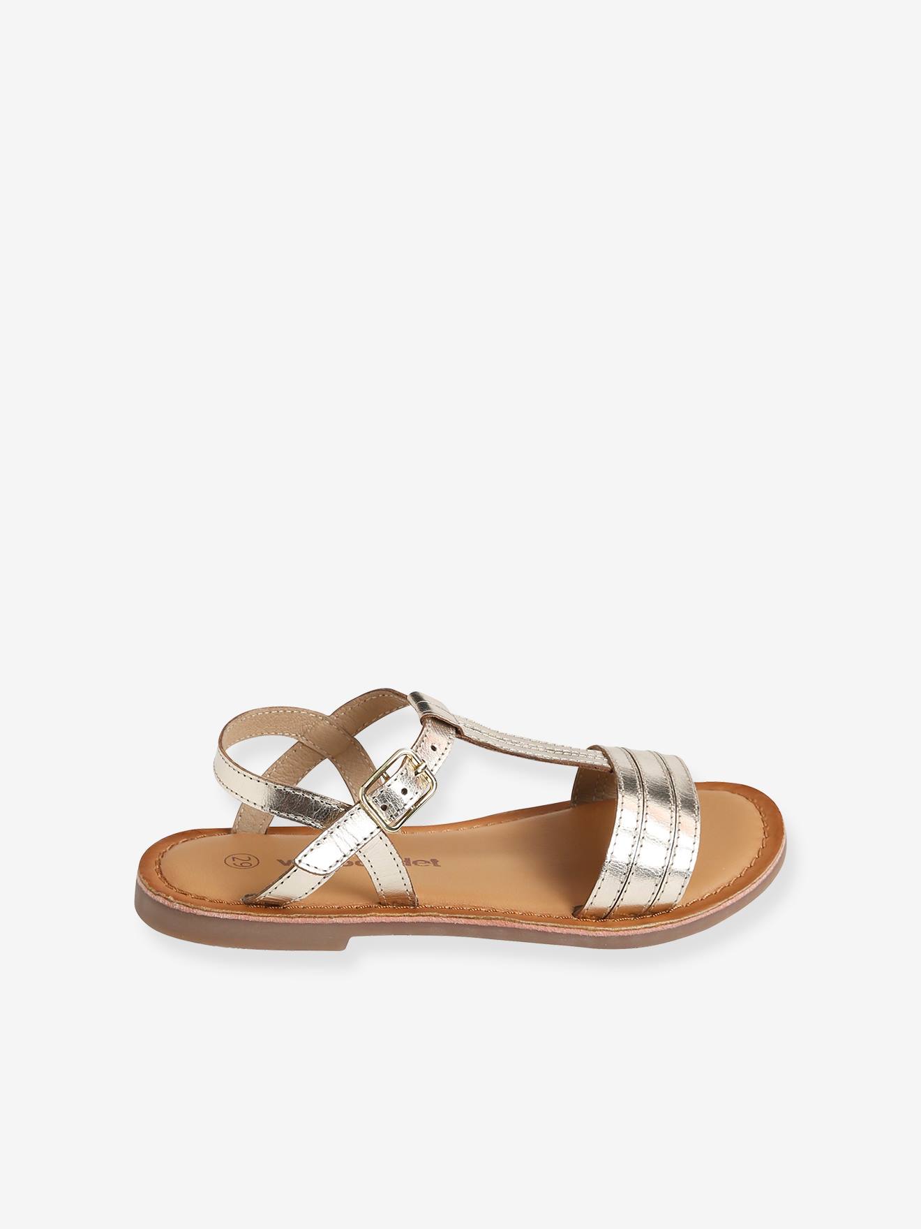 sandálias de couro prateadas para meninas