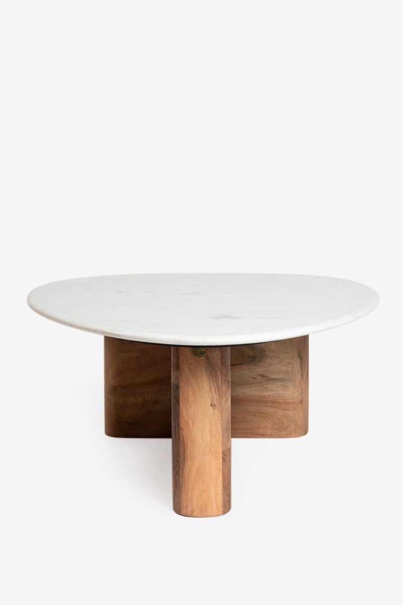 Sissy-Boy Houten koffietafel met marmer blad