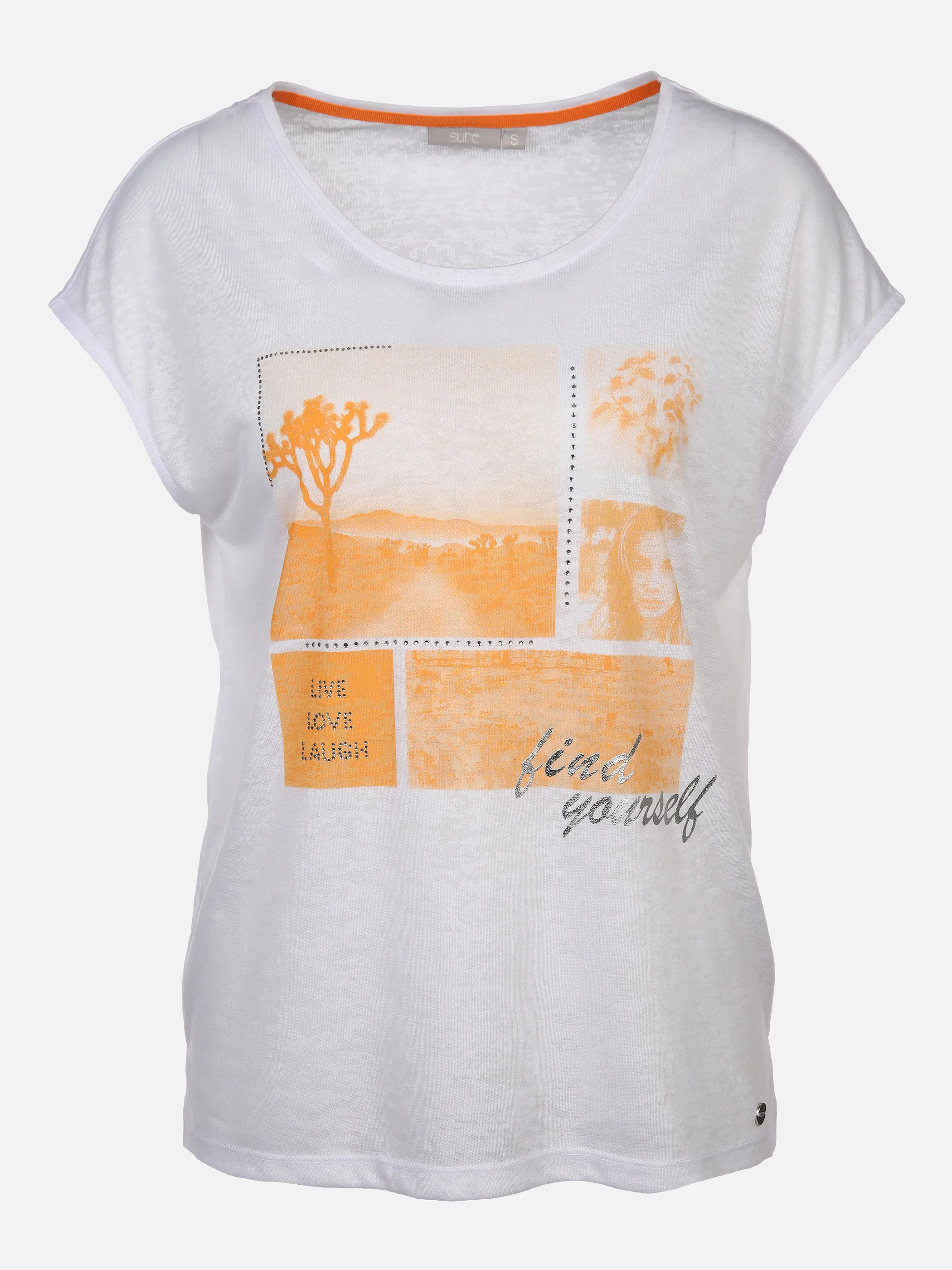Damen Ausbrenner Shirt mit Frontprint
