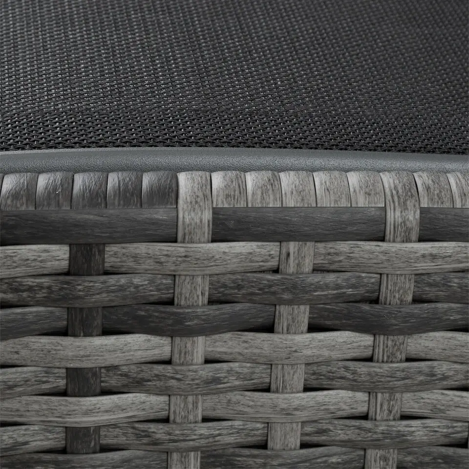 tectake Wicker ligbed Moana, Grijsgevlekt